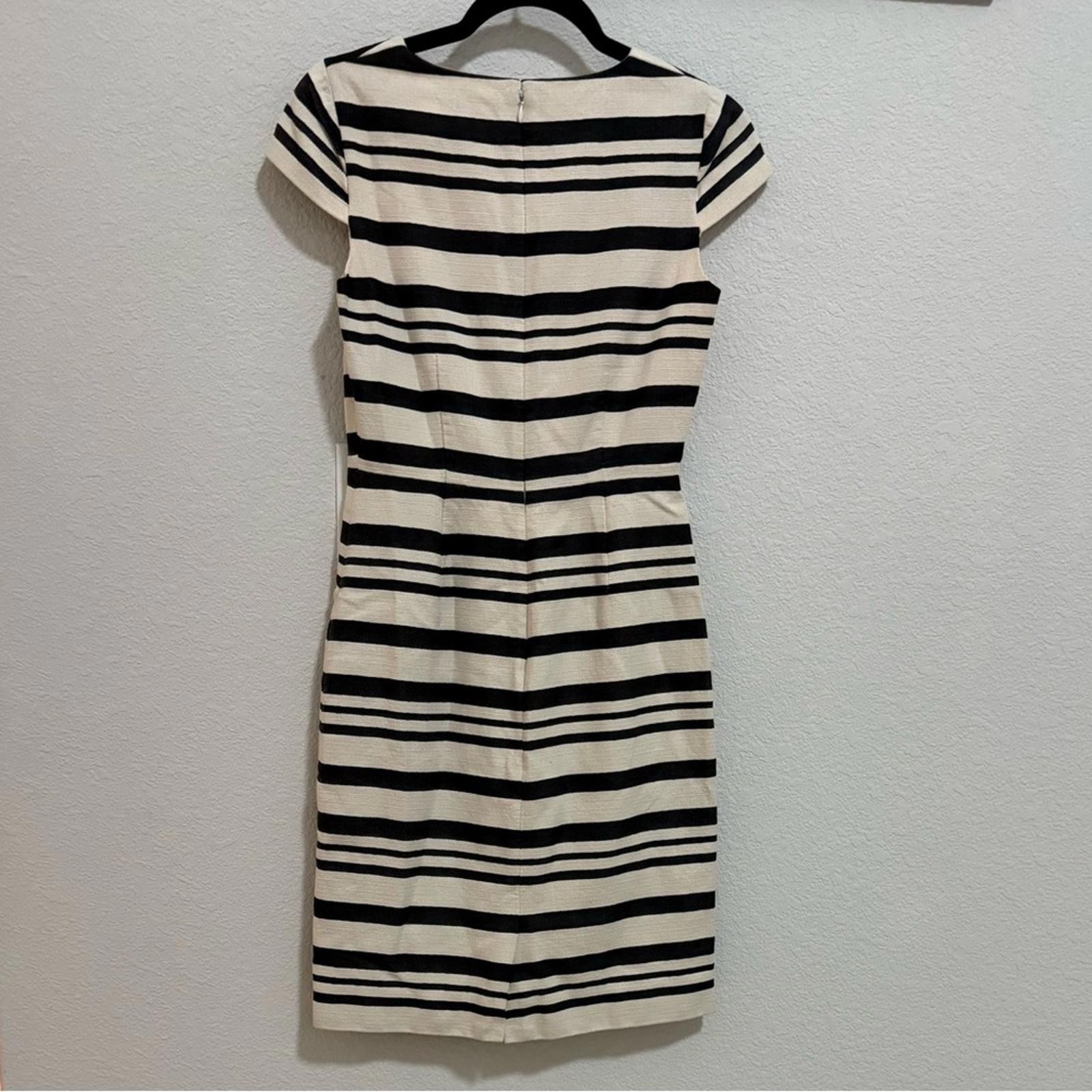 J.Crew J. Crew Double Stripe Cap Sleeve Sheath Dress Black White 0 Size XS / US 0-2 / IT 36-38 - 6 Thumbnail