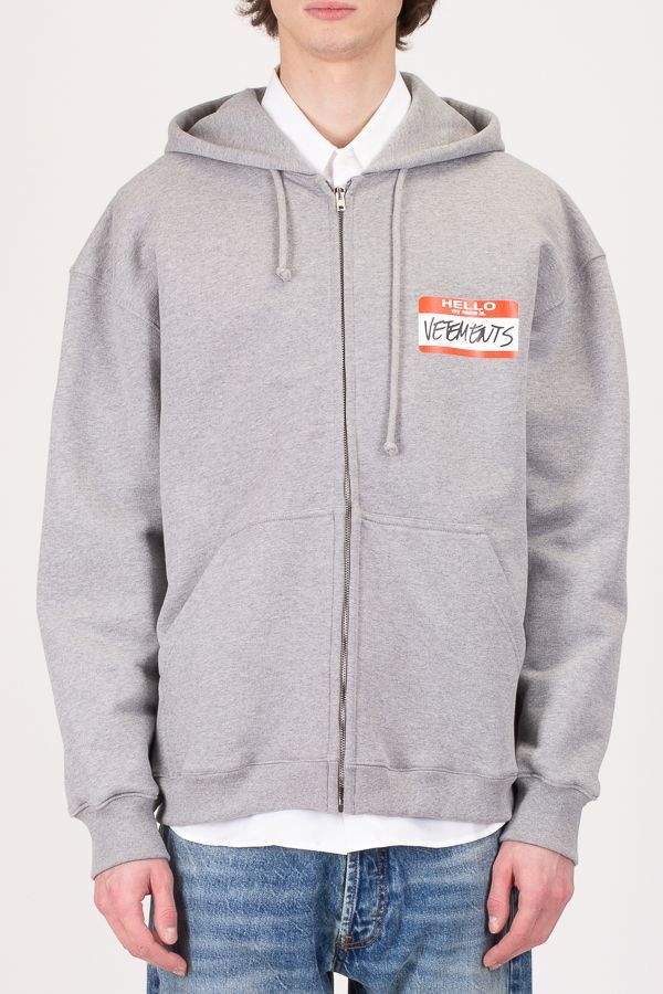 Vetements Hello My Name Is Vetements Zip Up Hoodie | Grailed