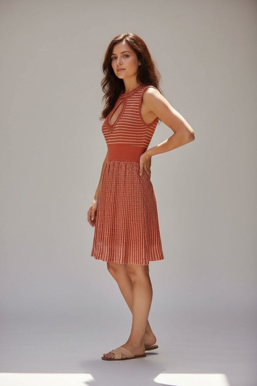 Nanette Lepore Nanette Lepore - Orange Crochet Sleeveless Dress Sz Small Size S / US 4 / IT 40 - 6 Thumbnail