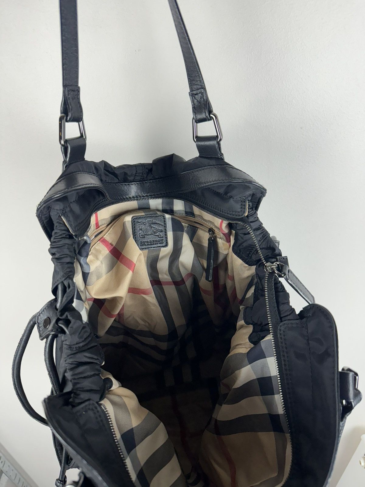 Burberry Nylon leather bag Burberry Nova Check y2k original item Size ONE SIZE - 6 Thumbnail