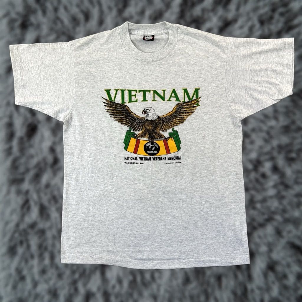 Vintage VINTAGE Vietnam Veterans Memorial Shirt Mens XL Gray Short Sleeve 90s Military Shirt Mens XL Gray 90s Shirt Size US XL / EU 56 / 4 - 1 Thumbnail