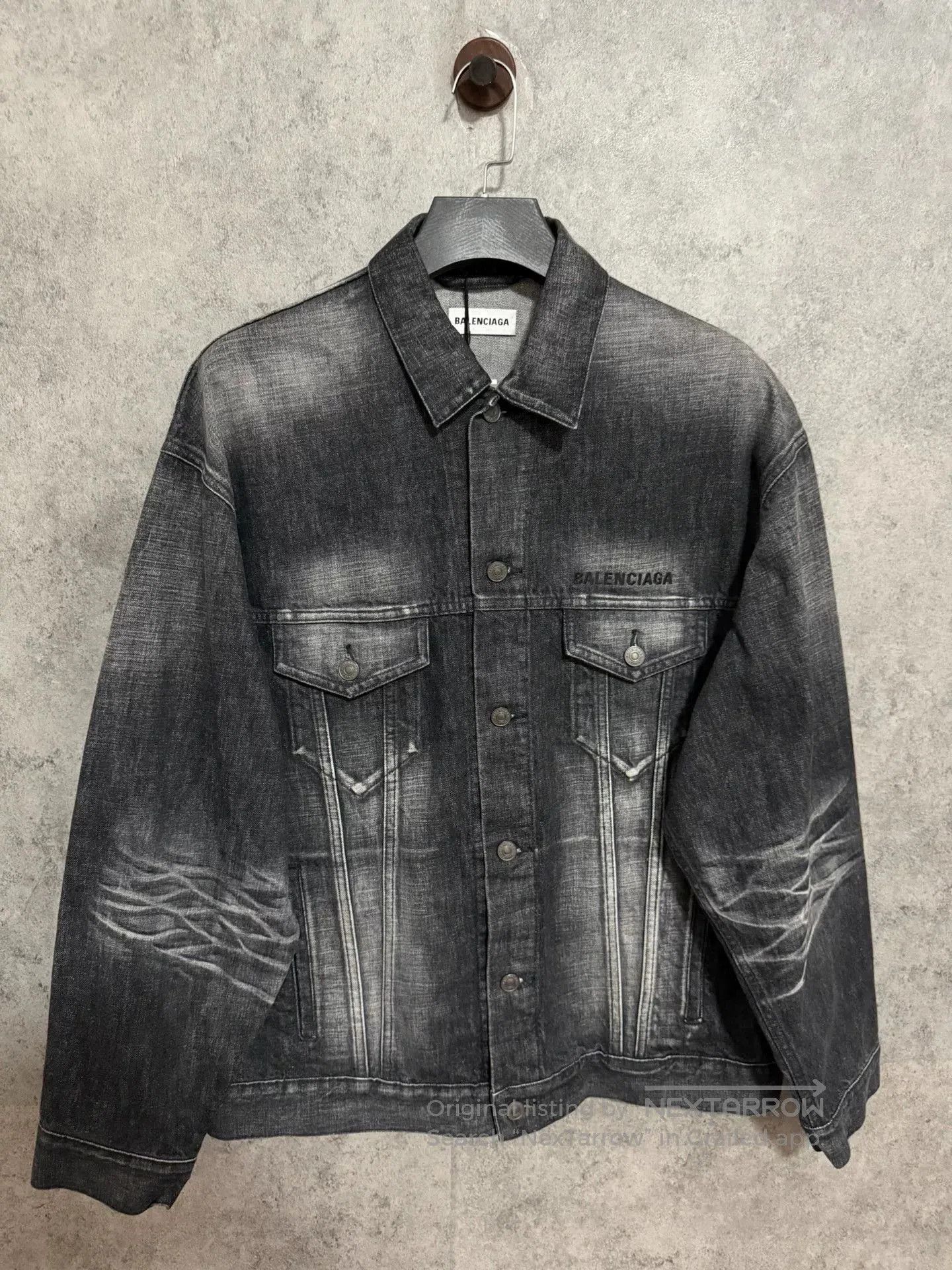 Balenciaga Balenciaga Ash Black Tie-Dye Denim Jacket. Size US S / EU 44-46 / 1 - 1 Thumbnail