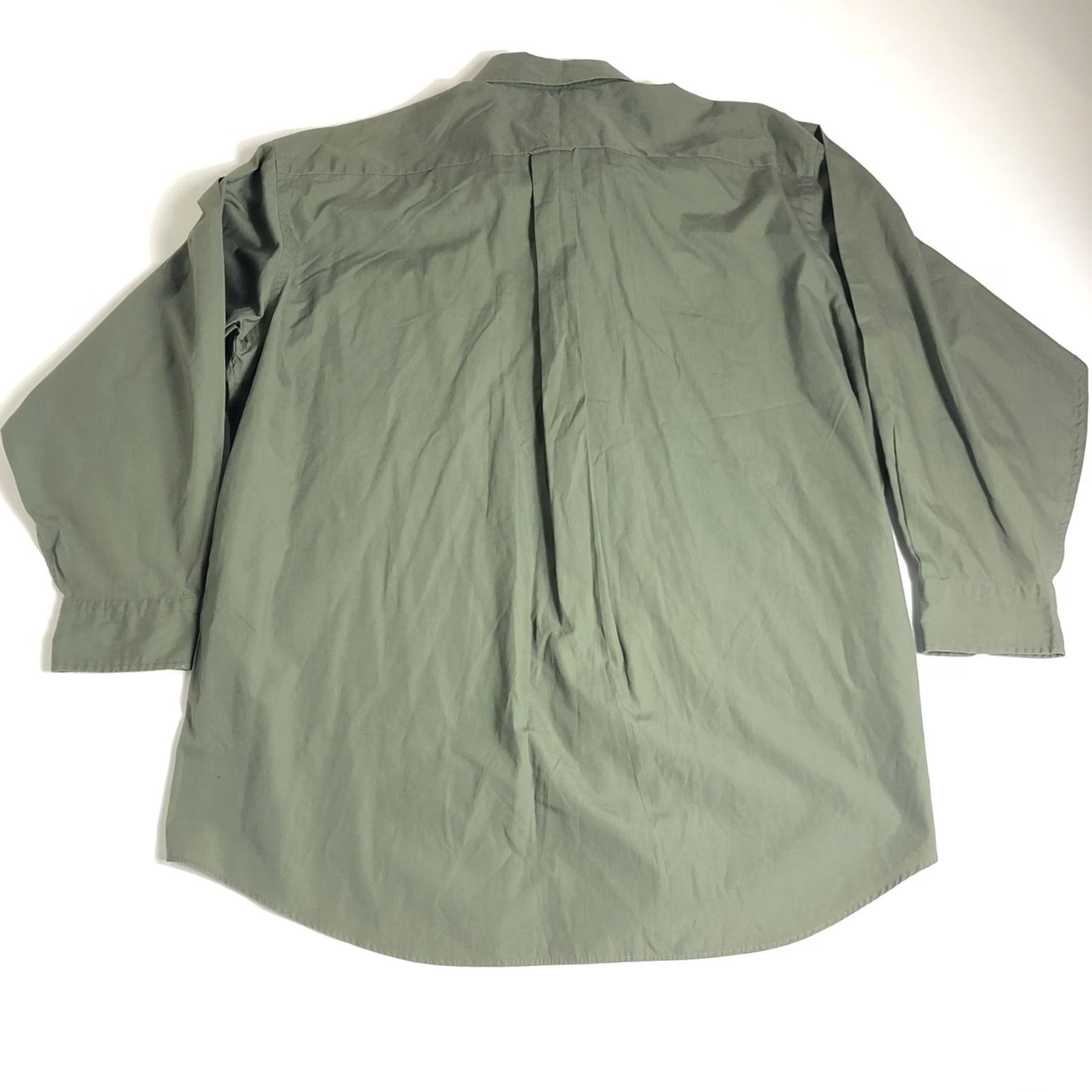 Tommy Hilfiger VINTAGE Tommy Hilfiger Shirt Mens Long Sleeve Poplin Millitary Green 2XL Button-Up Button-Front 100% Cotton Size US XXL / EU 58 / 5 - 2 Thumbnail