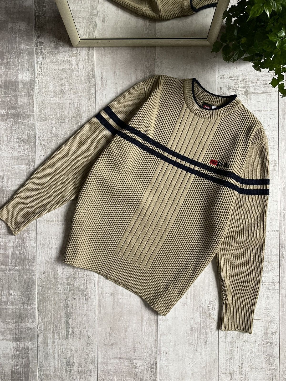 Diesel × Japanese Brand × Vintage Diesel Vintage 90’s Distressed Knitwear Y2K Sweater Size US XL / EU 56 / 4 - 2 Thumbnail