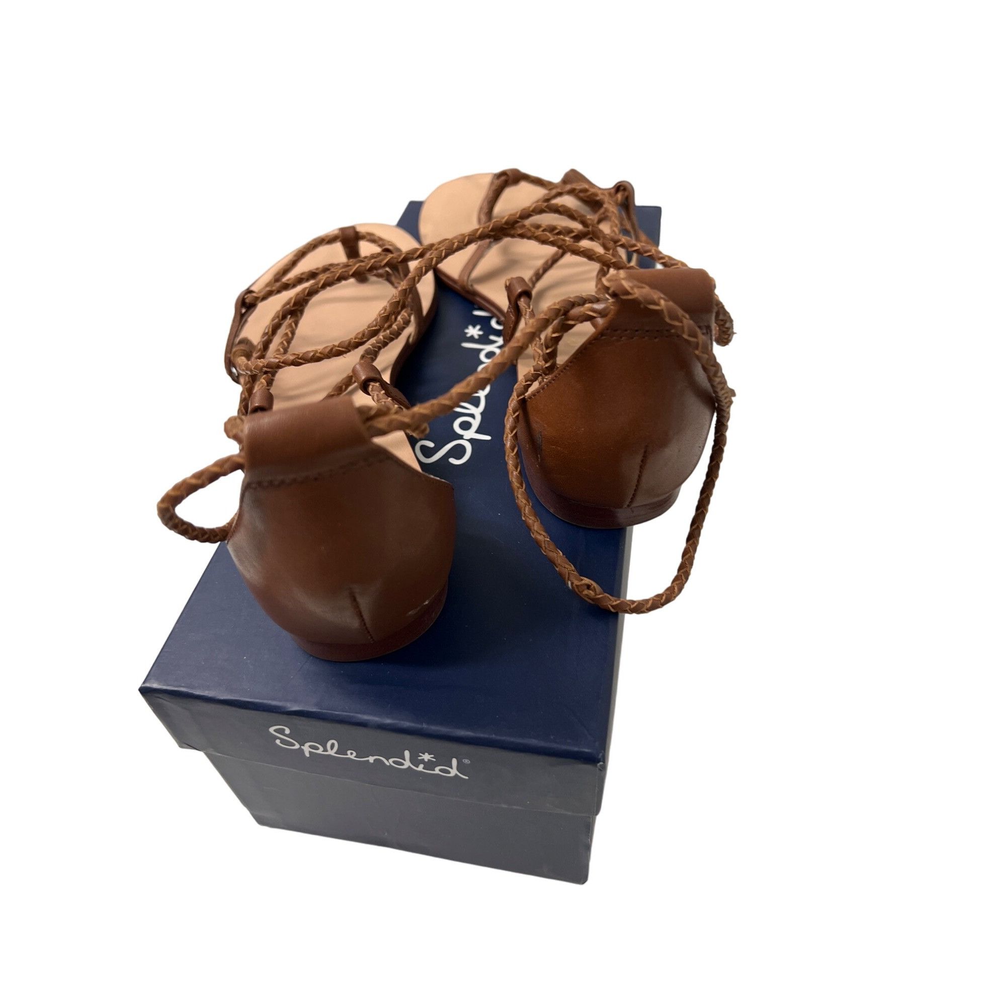 Splendid Splendid Cora Sandals Brown Braided Lace-Up Size US 7 / IT 37 - 4 Thumbnail