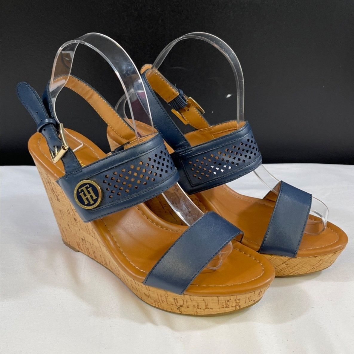Tommy Hilfiger Tommy Hilfiger Women's Navy Blue Shoes/Heeled Sandals Sz 8M Size US 8 / IT 38 - 2 Thumbnail