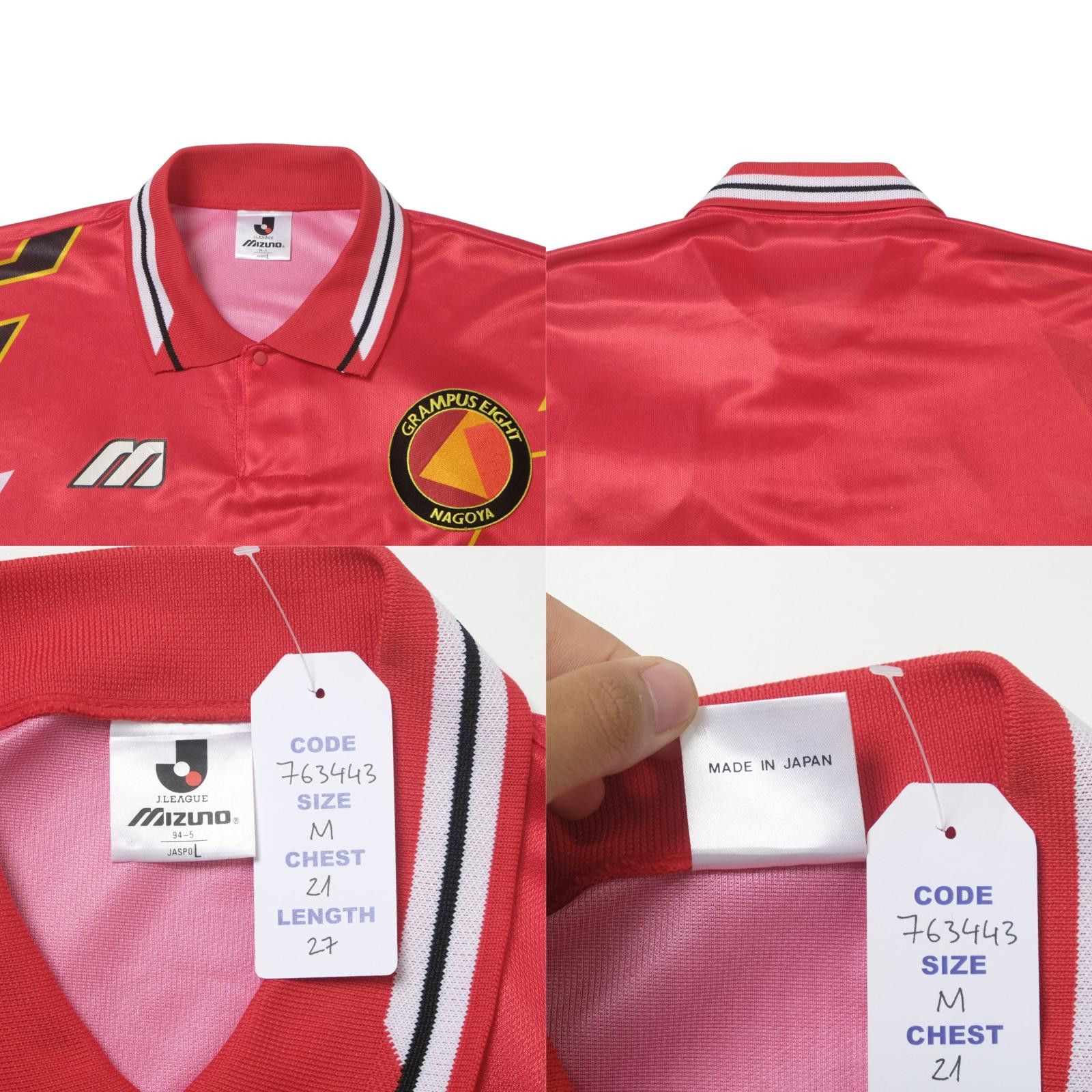 Mizuno 1994/96 Nagoya Grampus Home Shirt Mizuno (M) Size US M / EU 48-50 / 2 - 4 Thumbnail