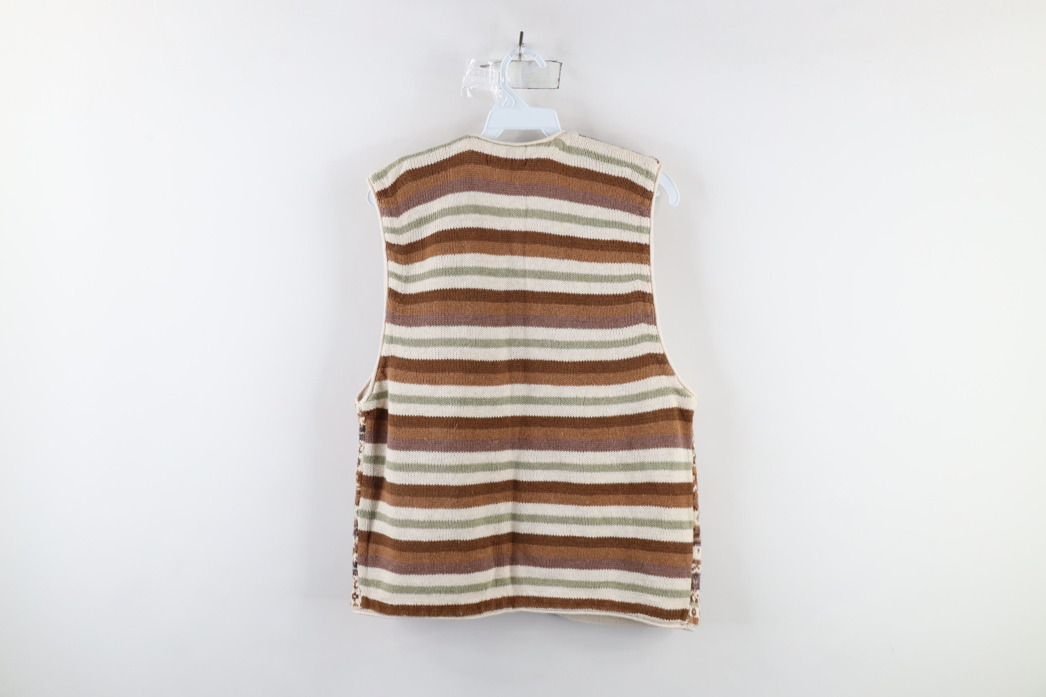 Vintage Vintage 90s Streetwear Fair Isle Knit Cardigan Sweater Vest Size L / US 10 / IT 46 - 6 Thumbnail