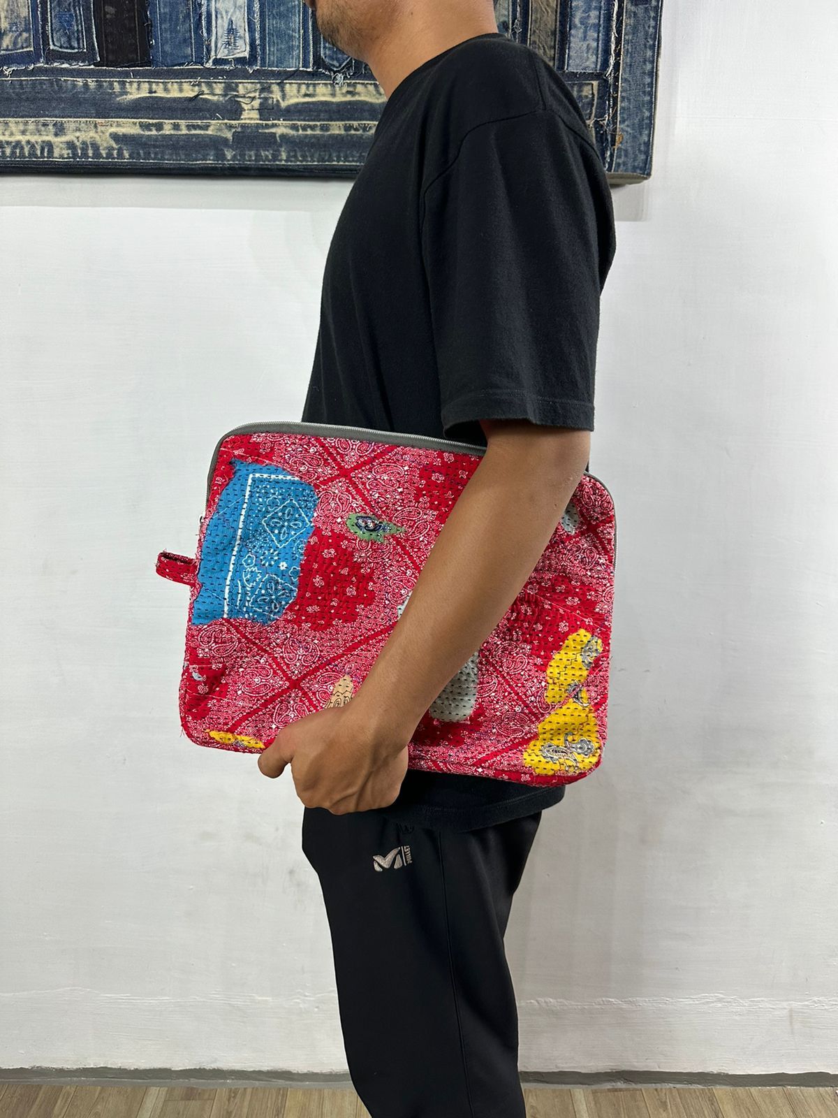 Other Custom Made Distressed Paisley Patchwork Boro Clutch bag Size ONE SIZE - 10 Thumbnail