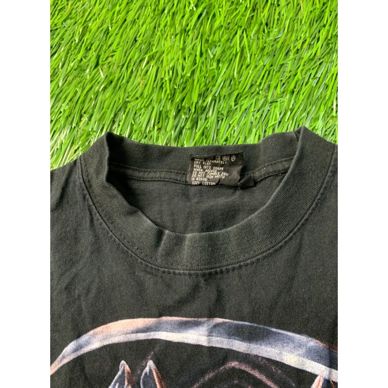 Vintage GRIM REAPER SHIRT Men XS? -> GRIM REAPER Shirt Adult M Black 100% Cotton Spiral Print Grim Reaper on the throne 2010s Vintage No Size US M / EU 48-50 / 2 - 5 Thumbnail