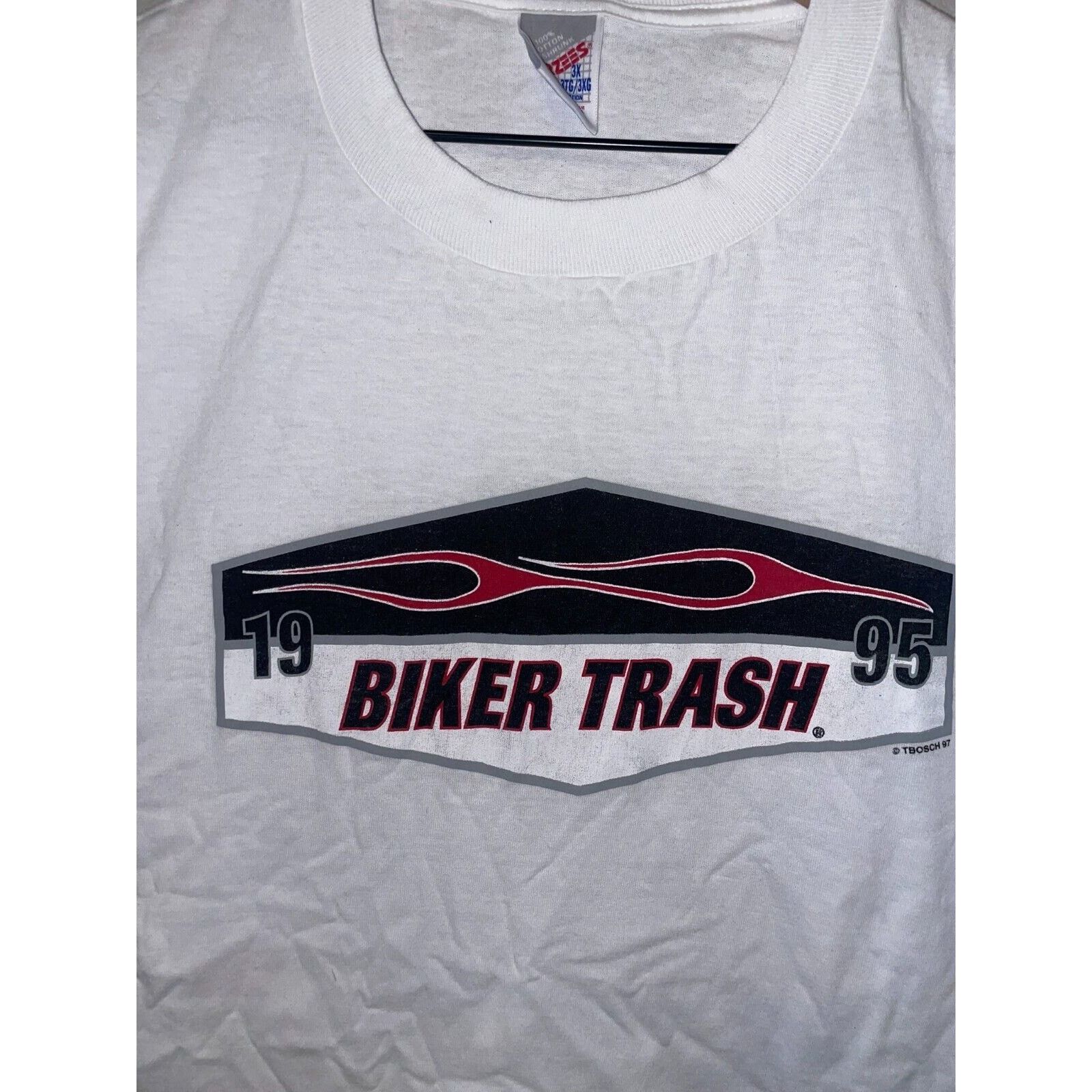 Jerzees Vintage Biker Trash Shirt Motorcycle America Tee 90s VTG 3XL Size US XXL / EU 58 / 5 - 2 Thumbnail