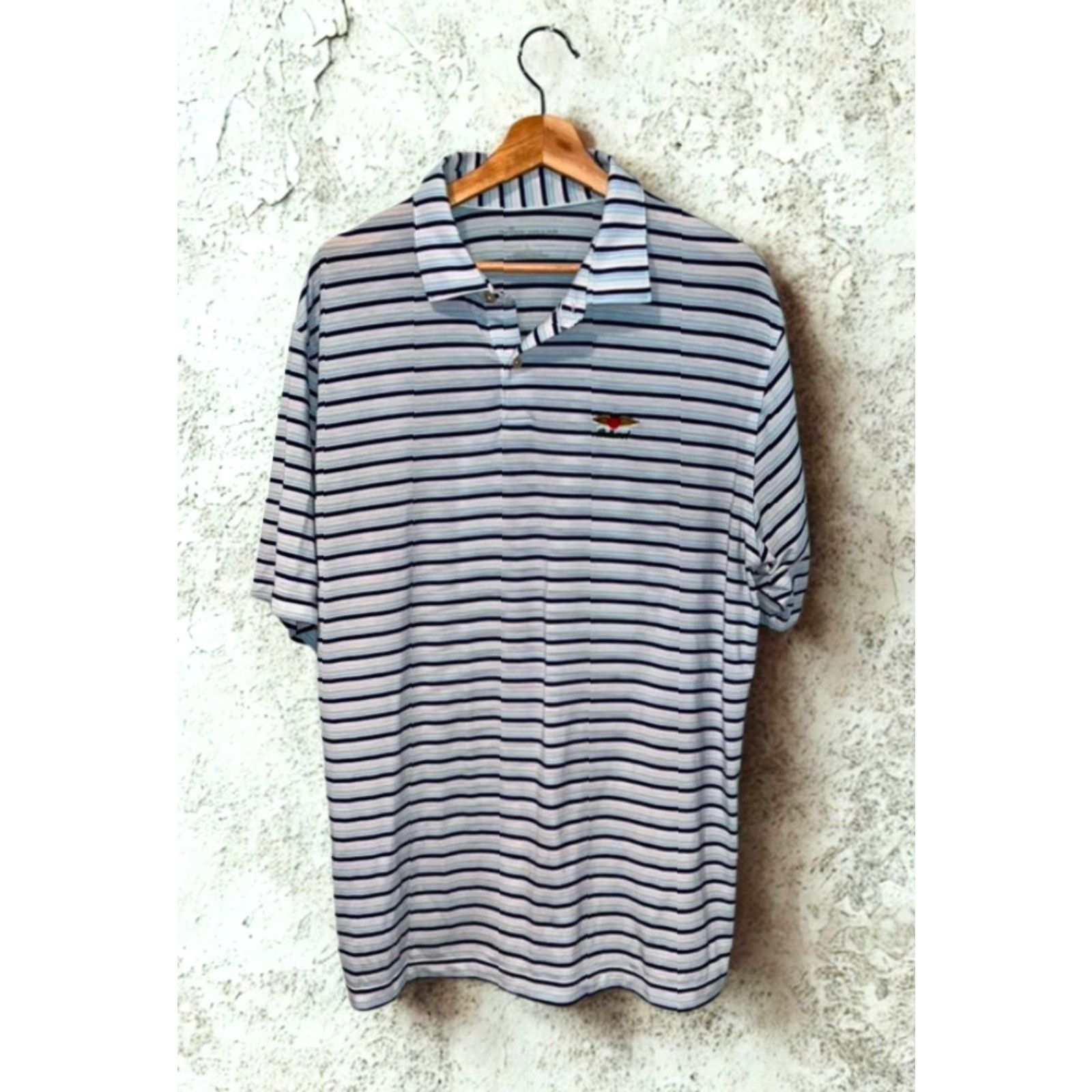 Peter Millar VINTAGE? No. Peter Millar Crown Seaside Drirelease Natural Touch Stripe Polo L Mens Baltusrol Golf Logo Size US L / EU 52-54 / 3 - 2 Thumbnail
