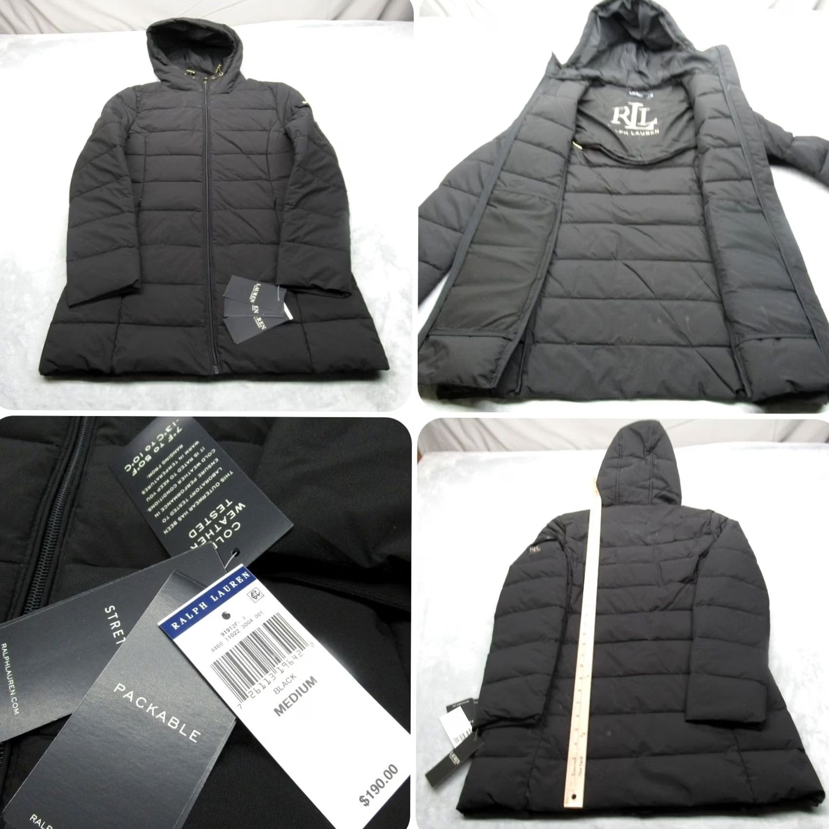 Ralph Lauren Lauren Ralph Lauren Down Jacket Womens Medium Black Packable Lightweight NWD Size M / US 6-8 / IT 42-44 - 2 Thumbnail