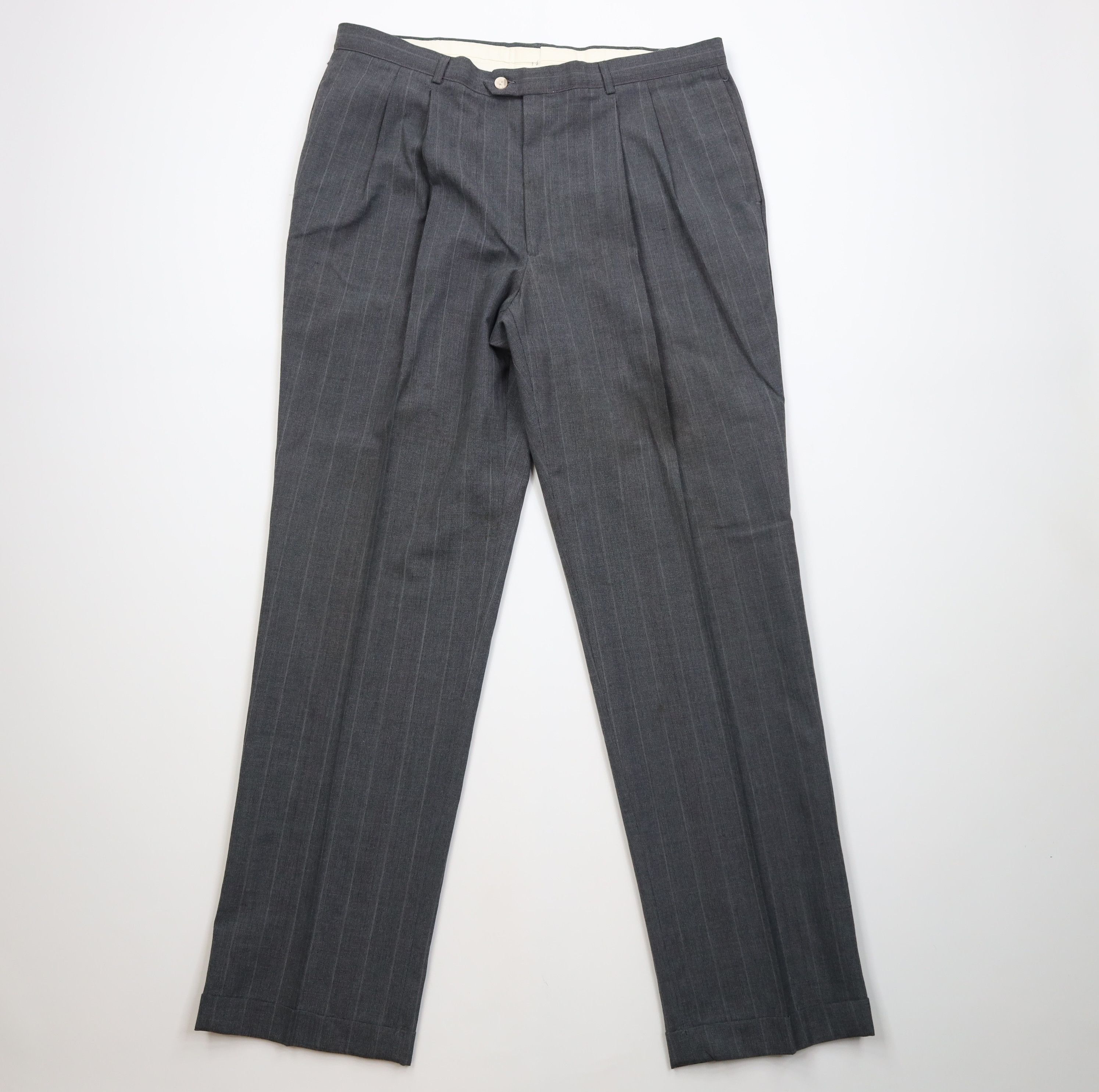 Vintage Vintage 70s Worsted Wool Blend Knit Wide Leg Chino Pants USA Size US 38 / EU 54 - 1 Thumbnail