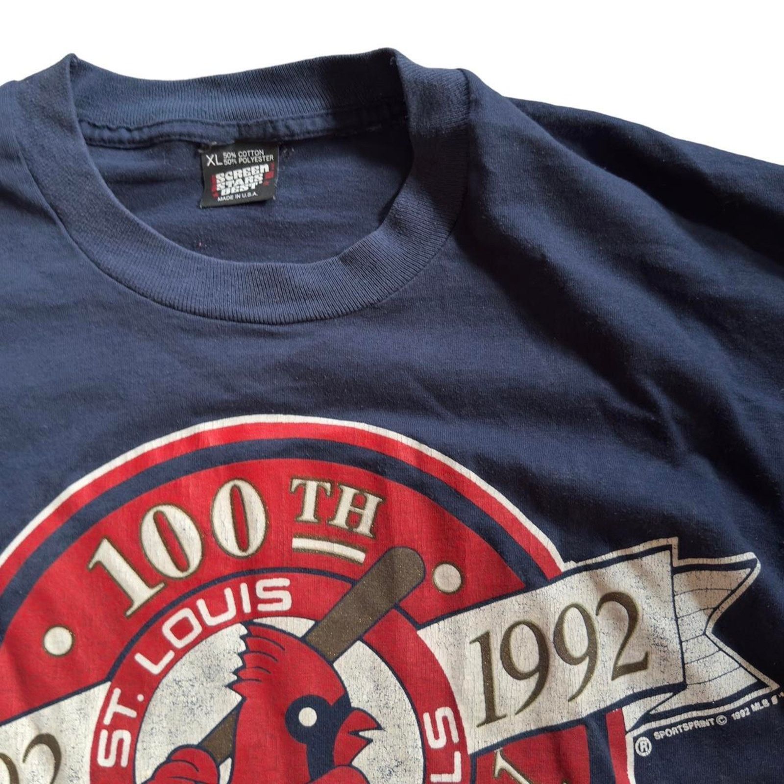 Other Vintage St. Louis Cardinals 100th Anniversary T-Shirt (1992) Size US XL / EU 56 / 4 - 3 Thumbnail