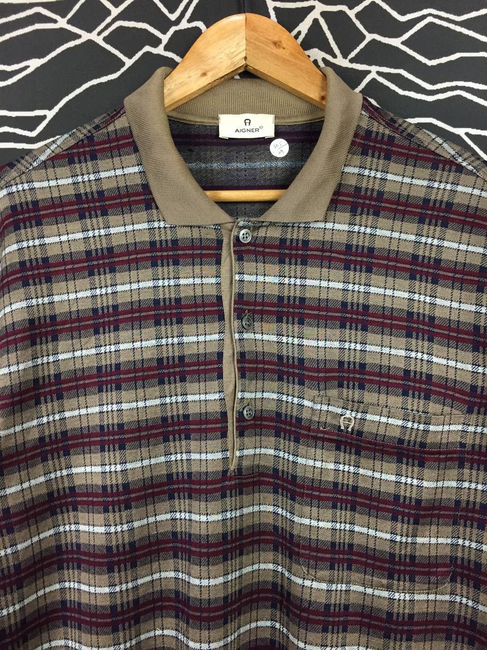 Etienne Aigner Vtg Aigner Made In Italy Retro Preppy Patterned Polo Shirt Size US L / EU 52-54 / 3 - 3 Thumbnail