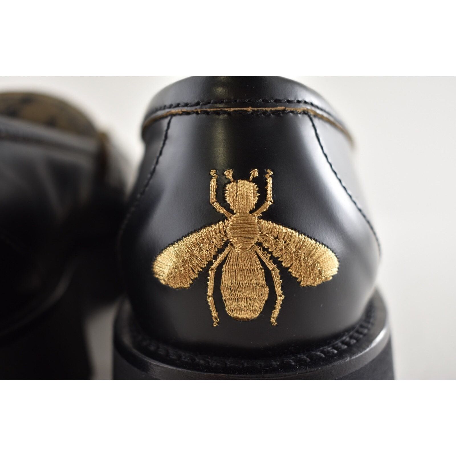 Gucci Gucci Cordovan Black Leather Horsebit Lug Sole Flat Platform Size US 12 / IT 42 - 16 Thumbnail