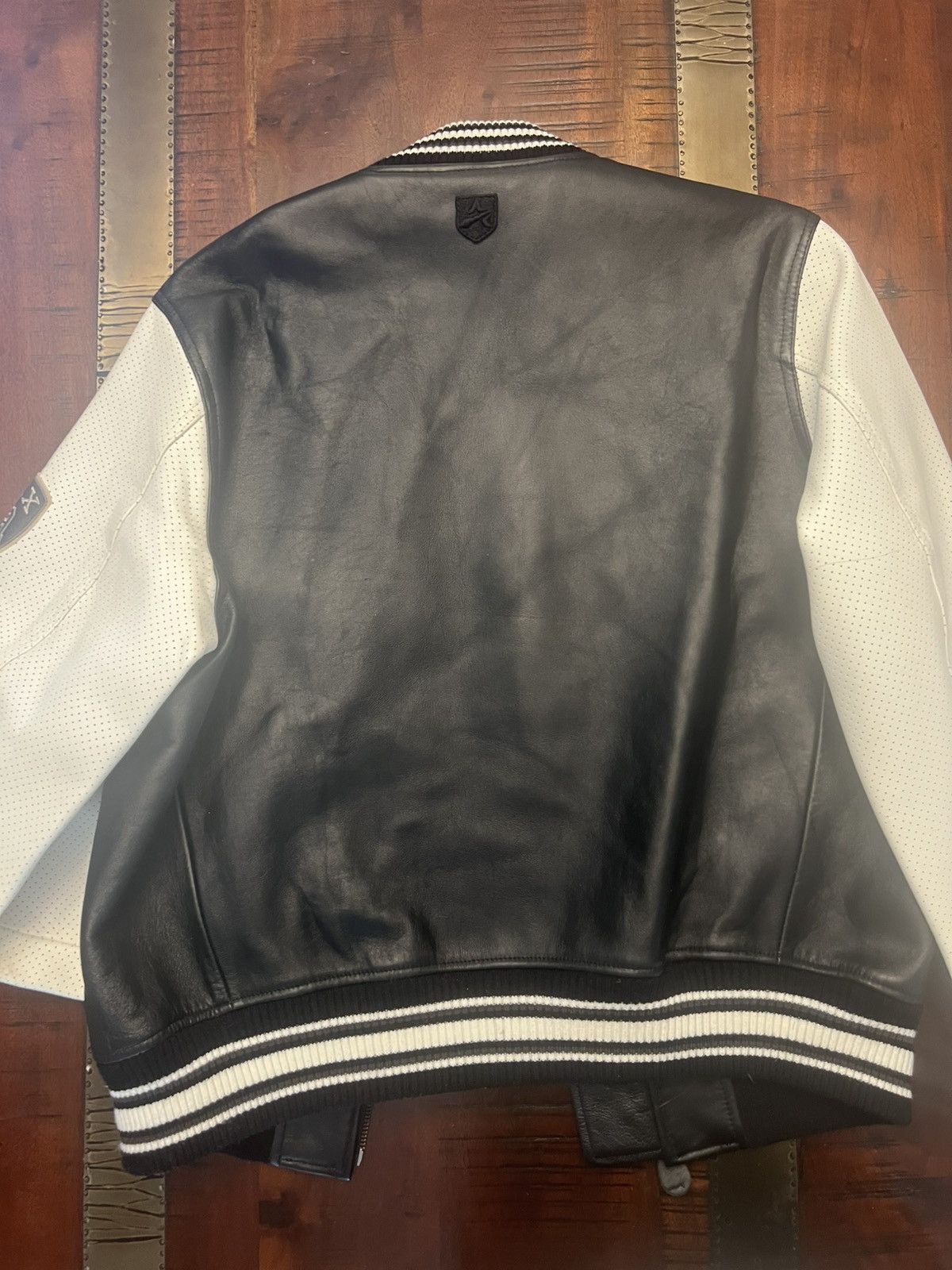 Avirex Avirex Black & White Leather Varsity Jacket Size US L / EU 52-54 / 3 - 9 Thumbnail
