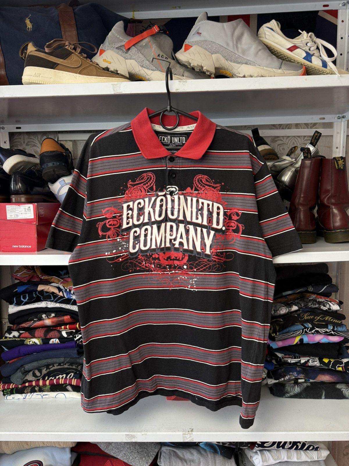 Ecko Unltd. VINTAGE Ecko Unltd Y2K Red Big logo Polo T-Shirt USA Size US L / EU 52-54 / 3 - 6 Thumbnail