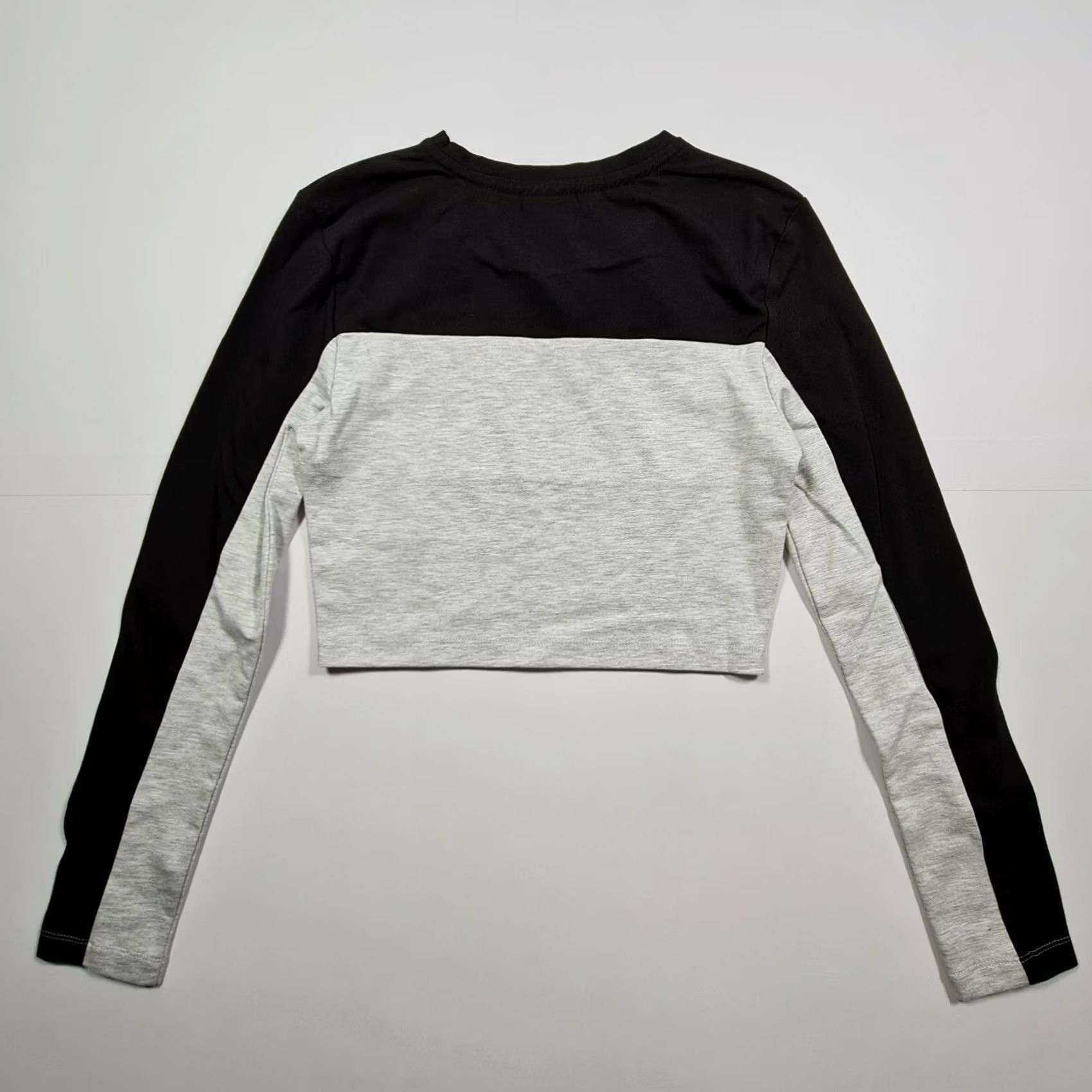 Vintage 11 Degrees Womens T Shirt Cropped Crew Neck Long Sleeve Black Logo UK8 EUR36 Slim Cotton Elastane Jersey Casual Ladies XS-8 Womens Size M / US 6-8 / IT 42-44 - 6 Thumbnail
