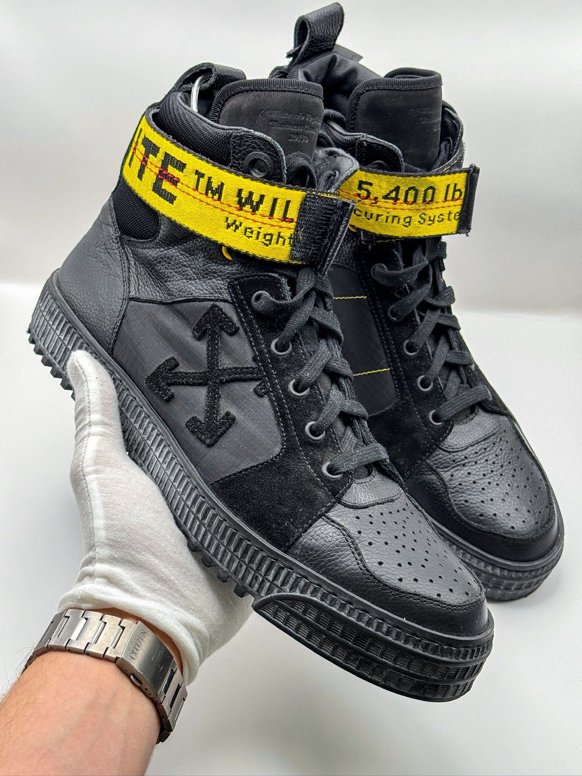 Off-White Off-White Industrial Belt High-Top Sneakers Black 2013 Size US 10 / EU 43 - 5 Thumbnail
