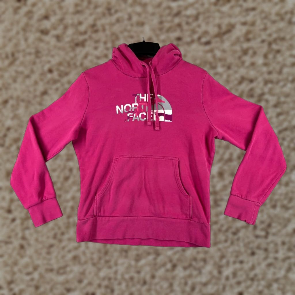 The North Face The North Face Hoodie Womens M Pink Pullover Cotton Blend Pocket Logo Crew Neck Sweatshirt Size M / US 6-8 / IT 42-44 - 1 Thumbnail