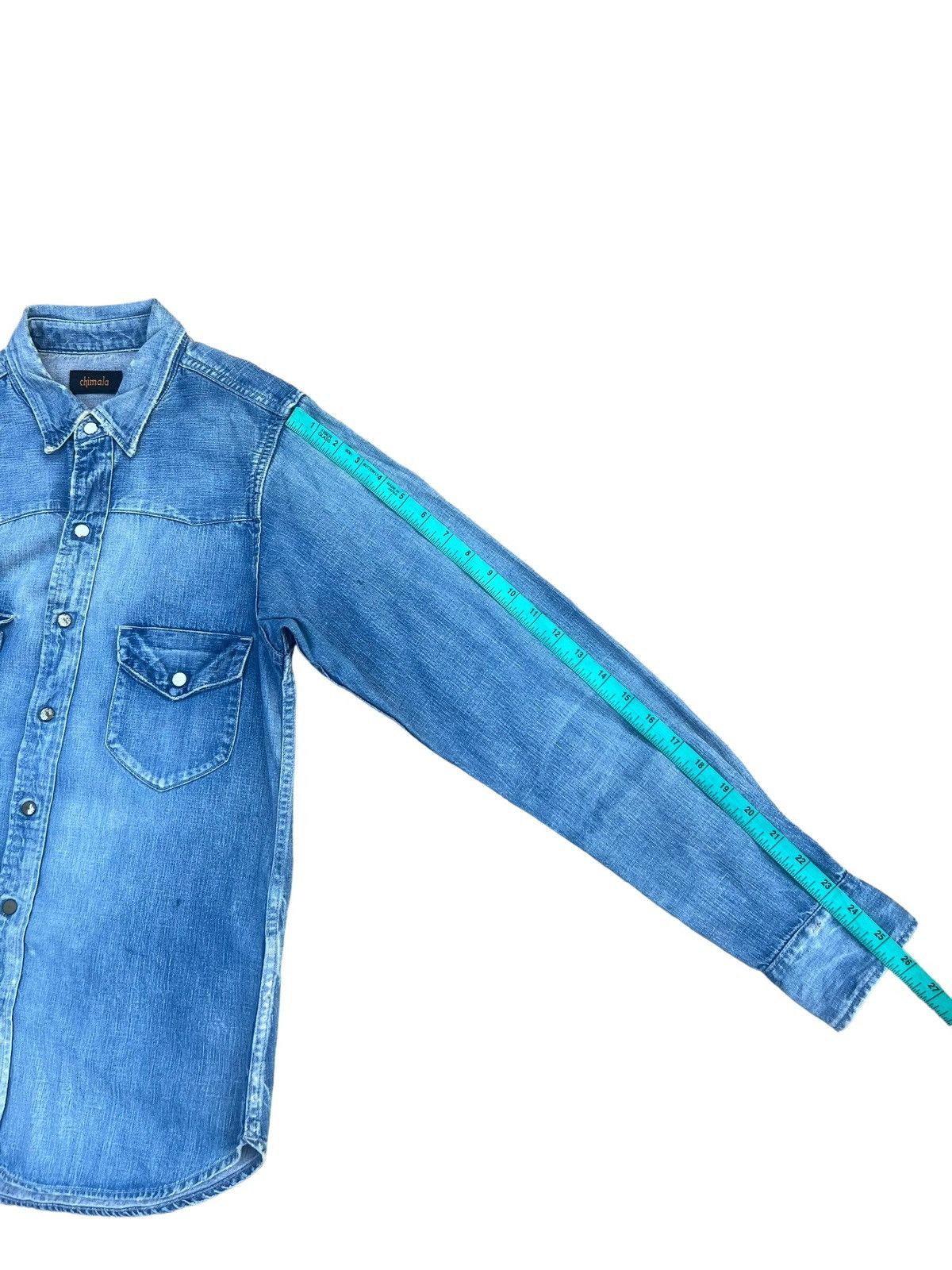 Chimala Chimala Japan Rips Distressed Chambray Western Shirt Size US S / EU 44-46 / 1 - 4 Thumbnail