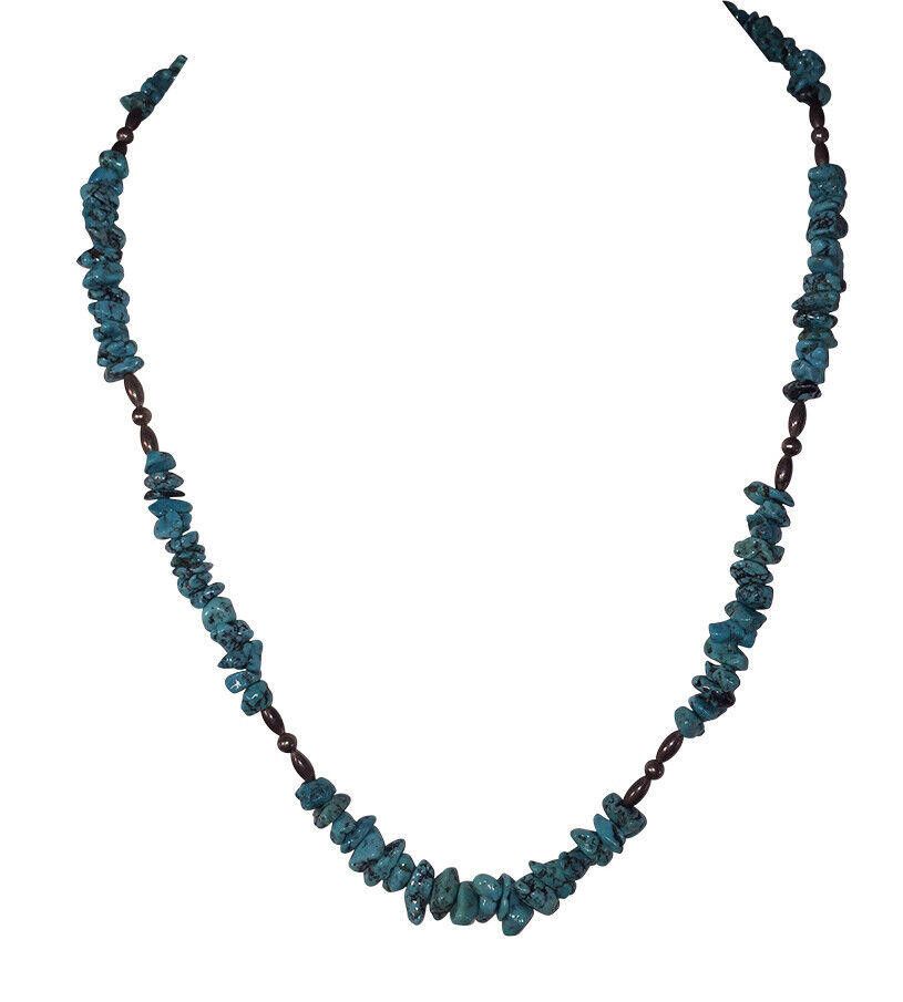 Sterling Silver Bead and Turquoise Nugget Bead Necklace