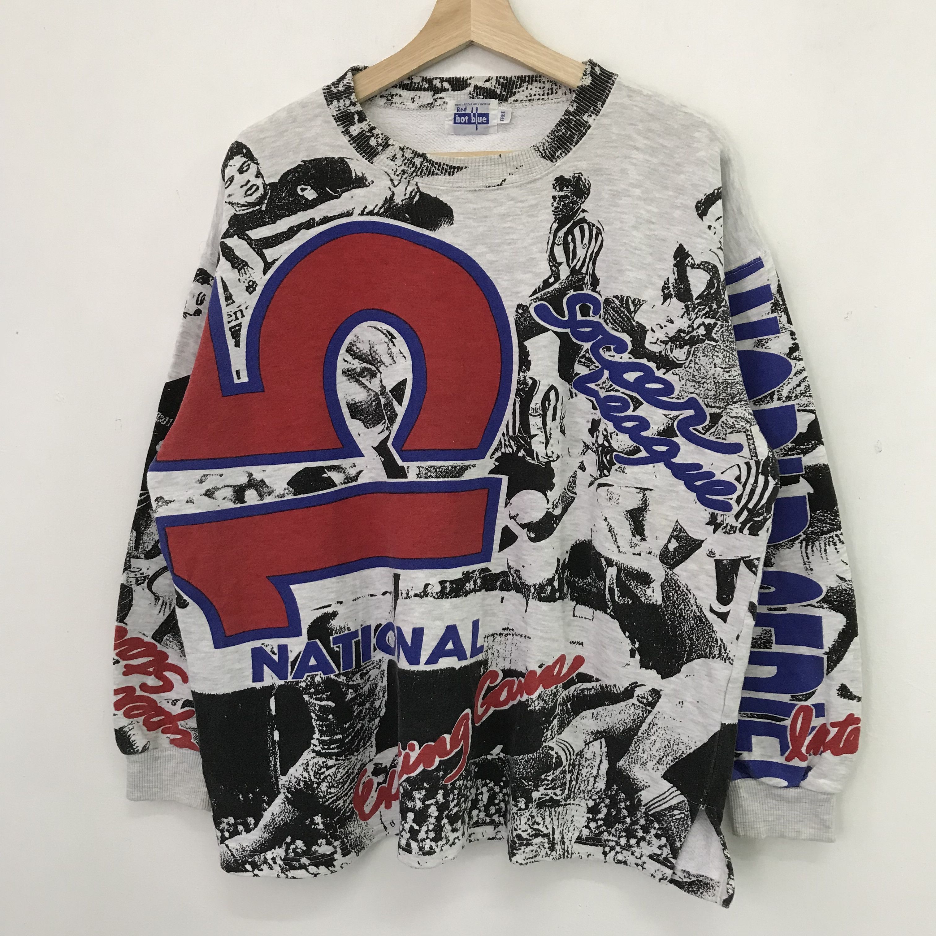 Vintage Vintage 90's Retro Soccer League Gray - 417 Size US L / EU 52-54 / 3 - 3 Thumbnail