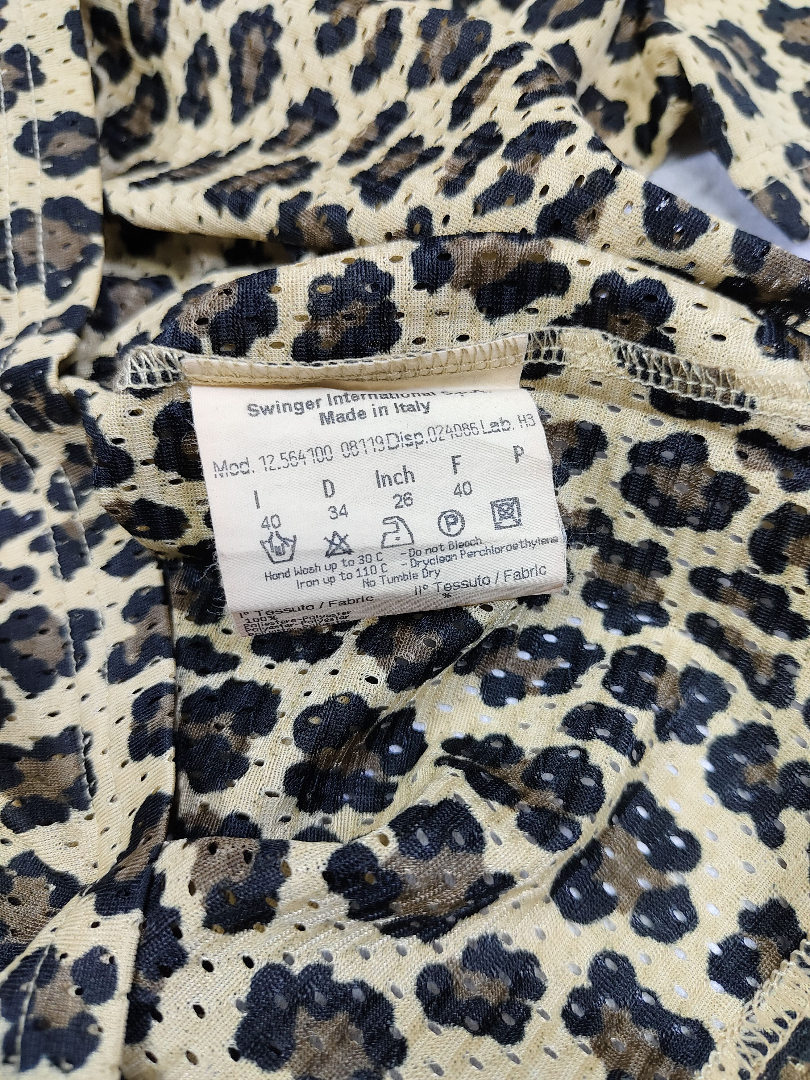 Fendi 90s FENDI🔥Glam Rock Leopard Print Micro Perforated Top Size M / US 6-8 / IT 42-44 - 4 Thumbnail