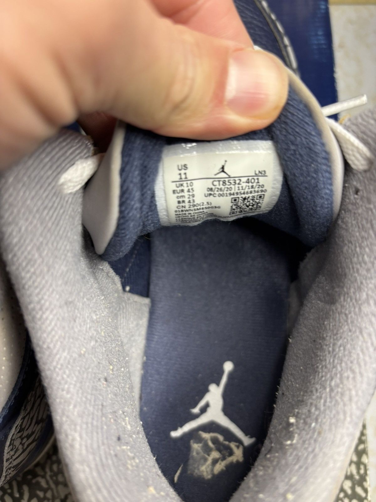 Jordan Brand Air Jordan 3 Retro Georgetown Size US 11 / EU 44 - 6 Thumbnail
