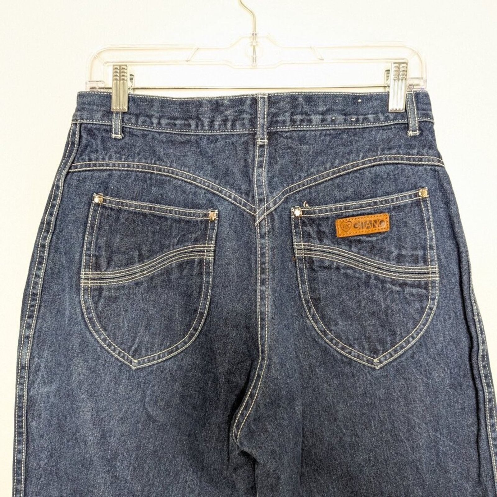 Vintage Vintage Gitano 70s High Waist Jeans White Contrast Stitching Size 32" / US 10 / IT 46 - 4 Thumbnail