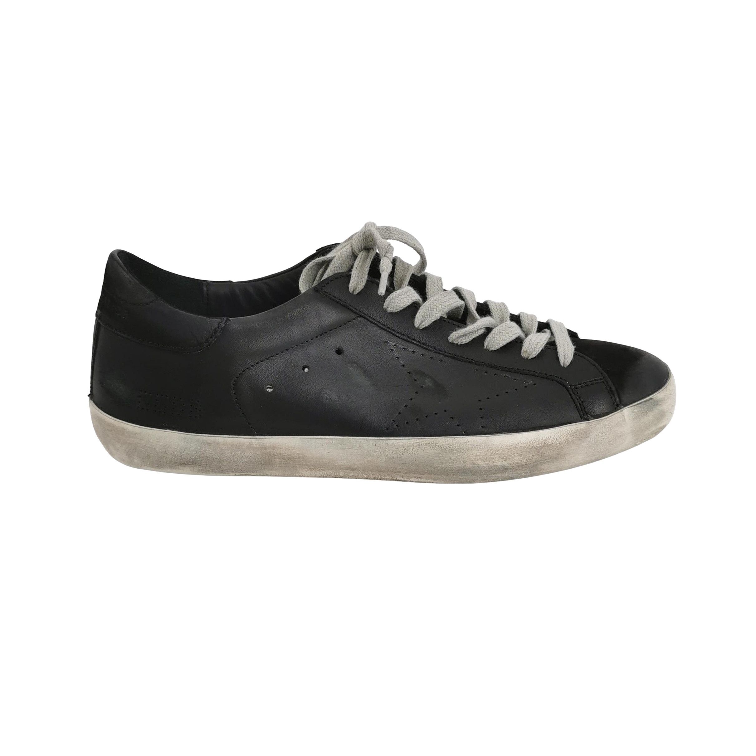 Golden Goose Golden Goose Super-Star Black Leather Sneakers 41 Size US 8 / EU 41 - 1 Thumbnail