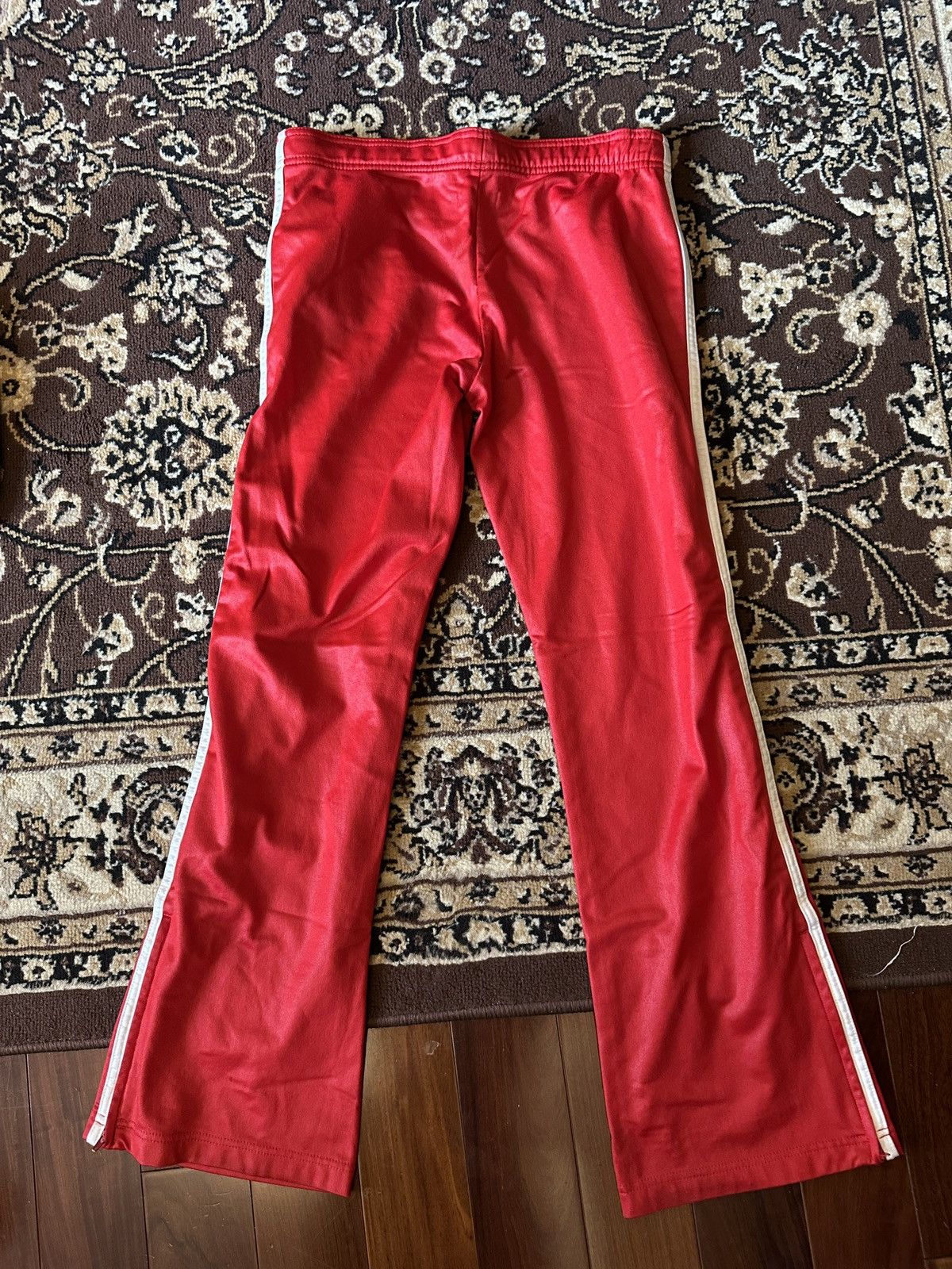 Adidas Vintage Adidas RED three stripes flared track pants. Rare Size US 30 / EU 46 - 2 Thumbnail