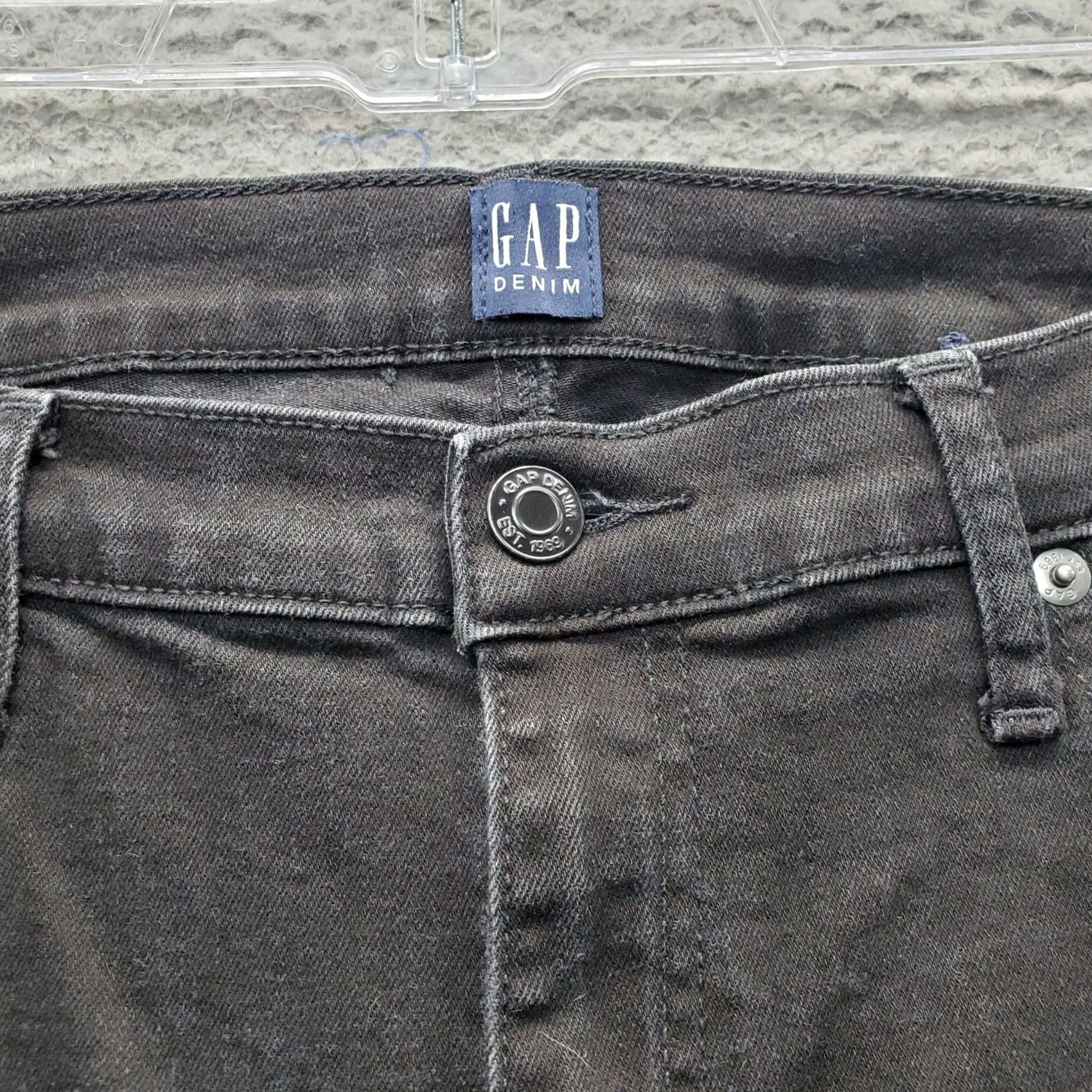 Gap Gap Jeans 14P Black Denim 5-Pocket Skinny Regular Womens Petite Jeans Size 36" / US 14 / IT 50 - 7 Thumbnail