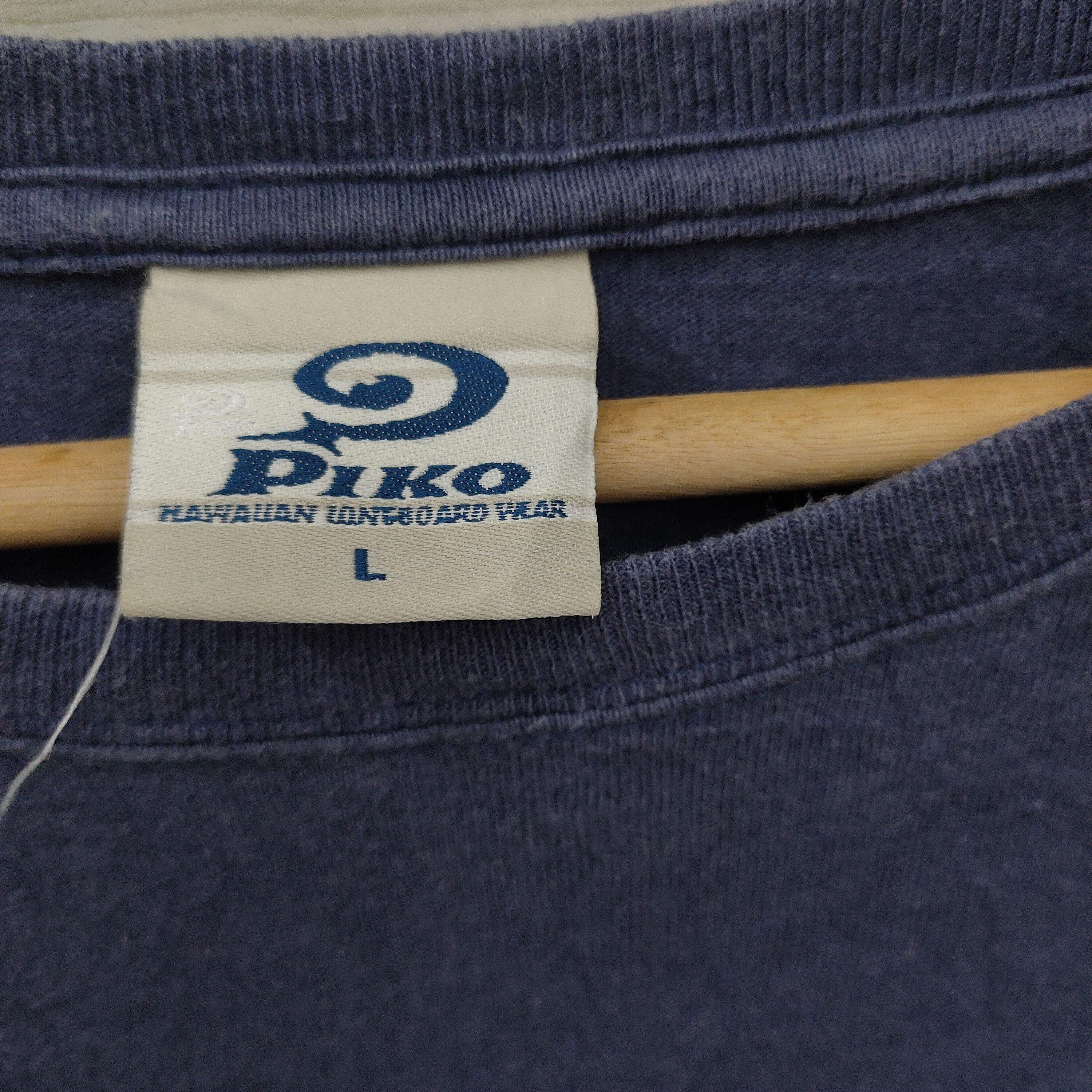 Vintage 90s Piko Tee 3/4 sleeve Vintage Piko Hawaiian Longboard Wear Size L / US 10 / IT 46 - 7 Thumbnail