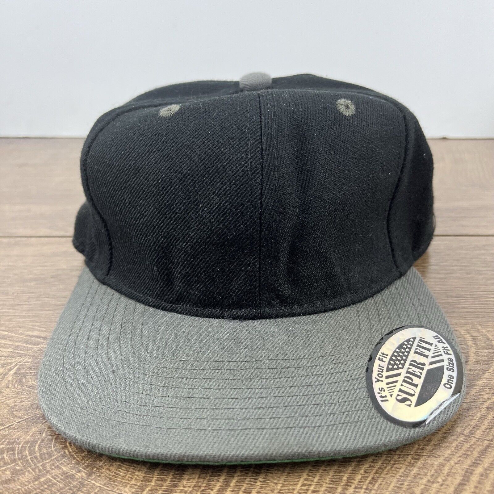 Other Plain Black Gray Snapback Hat Adjustable Hat Black Hat Adult Size ONE SIZE - 4 Thumbnail