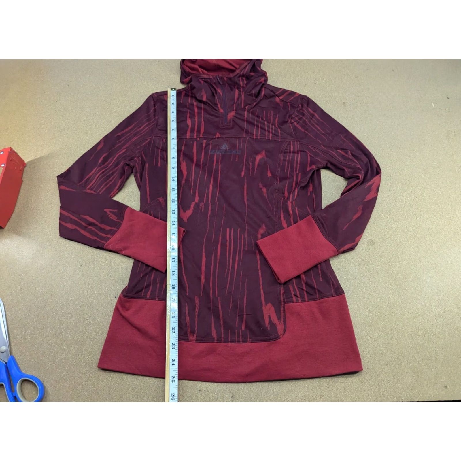 Adidas Adidas Stella McCartney Womens Top M Red Long Sleeve Hooded Sport Shirt Tank Pullover Breathable Elastic Waist Womens Regular Size M Red Size M / US 6-8 / IT 42-44 - 6 Thumbnail