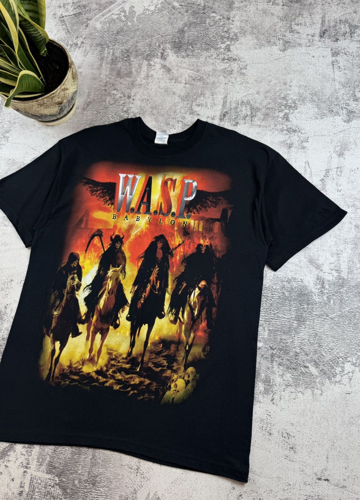 Band Tees WASP W.A.S.P Babylon 2009/2010 Heavy Metal Devil Band T Shirt Size US L / EU 52-54 / 3 - 6 Thumbnail