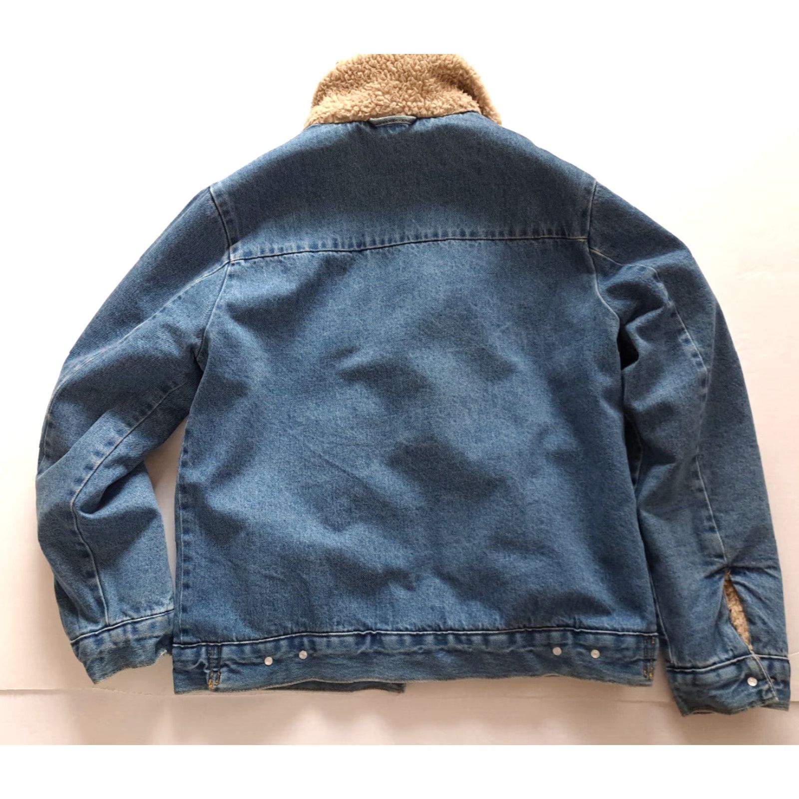 Forever 21 FOREVER 21 Woman Reversible Bomber Jacket Blue Canvas 90s Faux Fur Full Button Medium Size 32" / US 10 / IT 46 - 6 Thumbnail