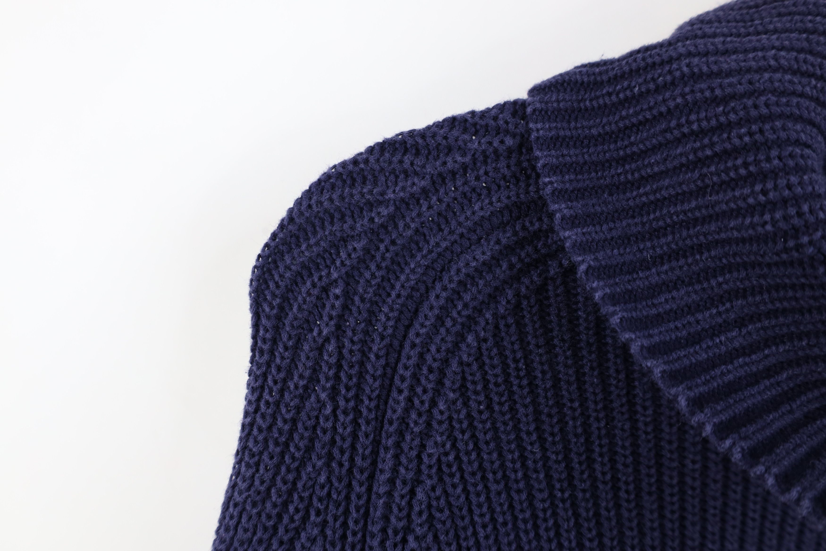 Ralph Lauren Vintage 90s Ralph Lauren Zip Ribbed Knit Sweater Blue Size XL / US 12-14 / IT 48-50 - 6 Thumbnail