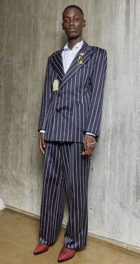 Enfants Riches Deprimes Pinstripe Satin Trouser Spring 2021 Size US 34 / EU 50 - 1 Thumbnail