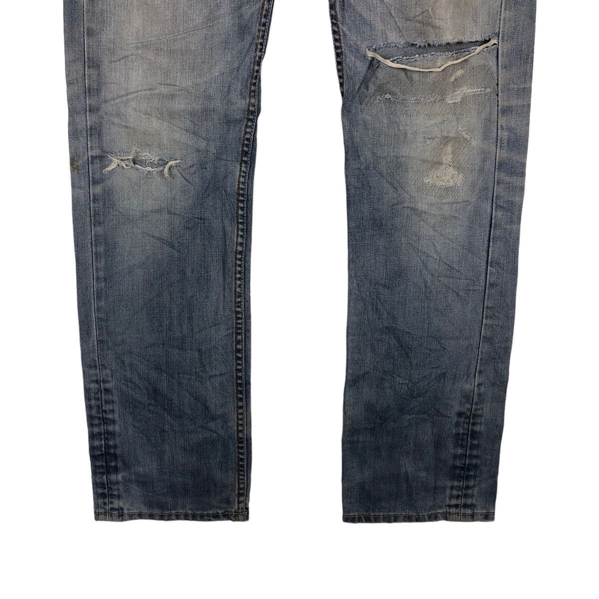 Adidas 🔥RARE DISTRESSED DENIM JEANS DIESEL X ADIDAS STREETWEAR Size US 30 / EU 46 - 4 Thumbnail