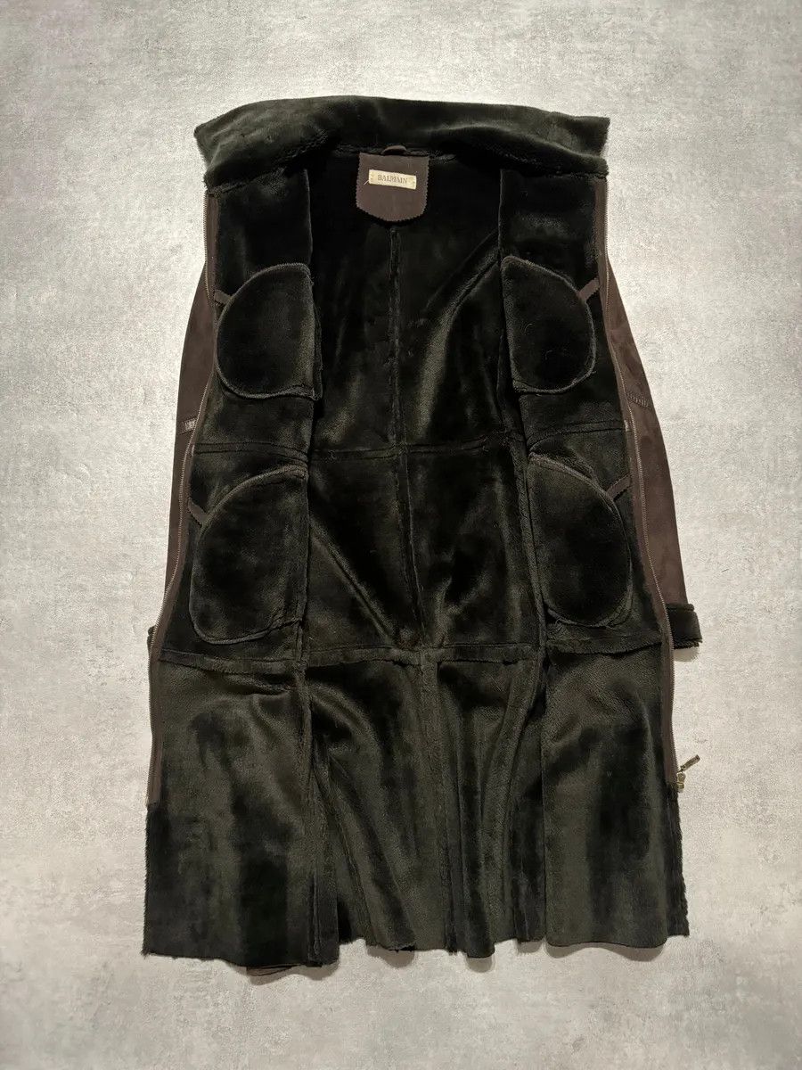 Balmain Balmain Brown Trench Suede Leather Fur Coat Size S / US 4 / IT 40 - 2 Thumbnail
