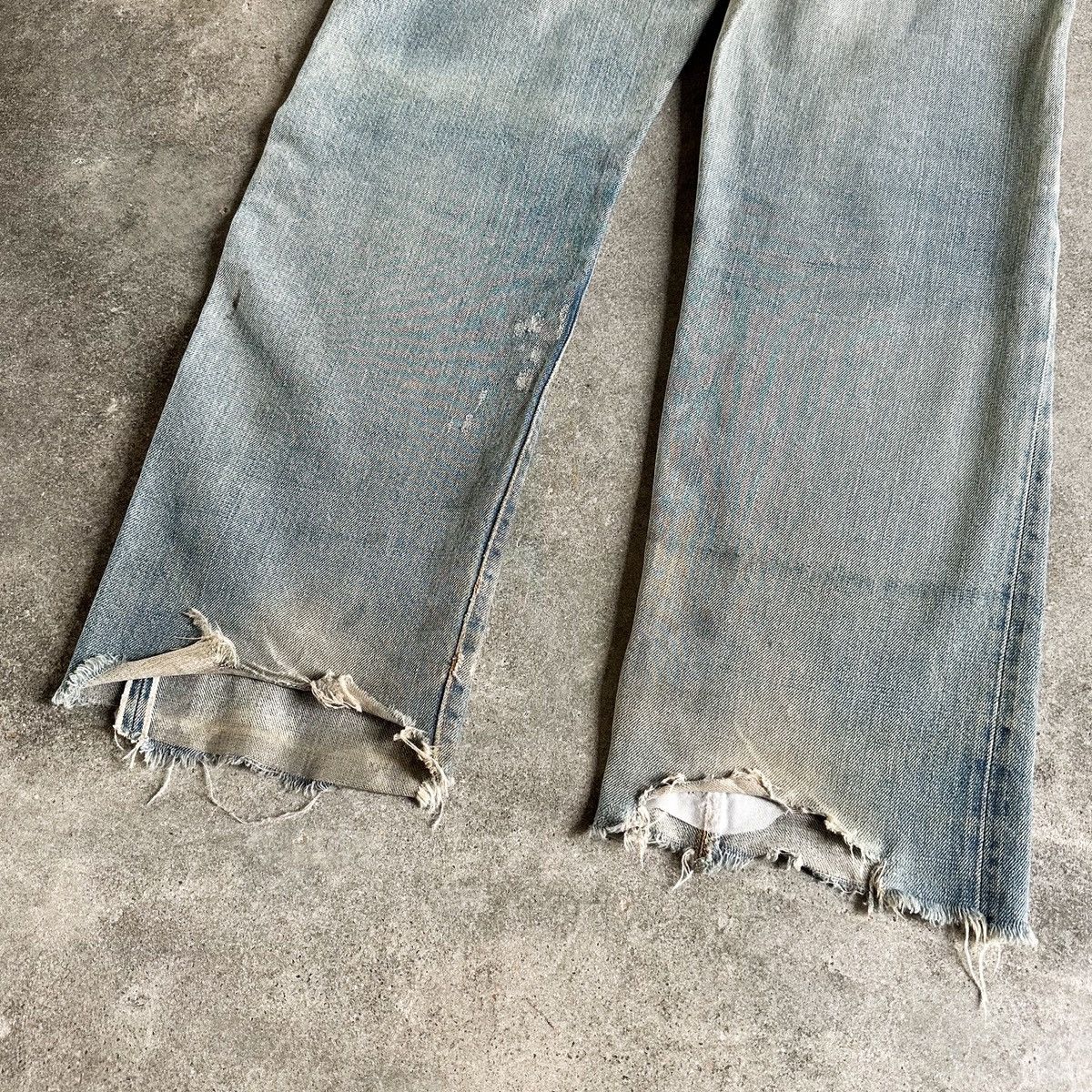 Levi's 70s Vintage Levis BORO THRASHED 501 66 Early Repair Denim Size US 33 - 8 Thumbnail