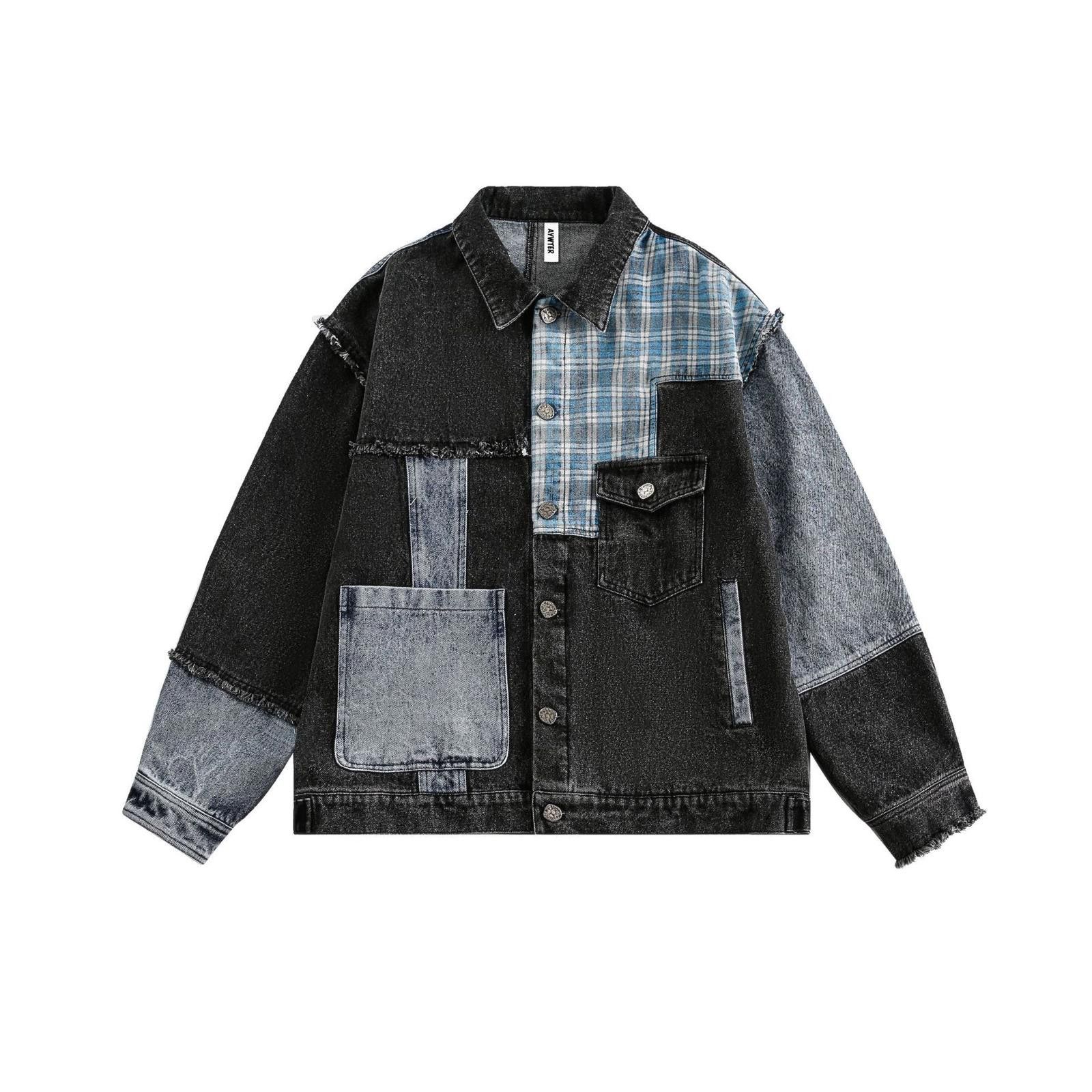 Vintage Patchwork Denim Jacket - Mixed Wash, Oversized Fit Size US M / EU 48-50 / 2 - 1 Thumbnail