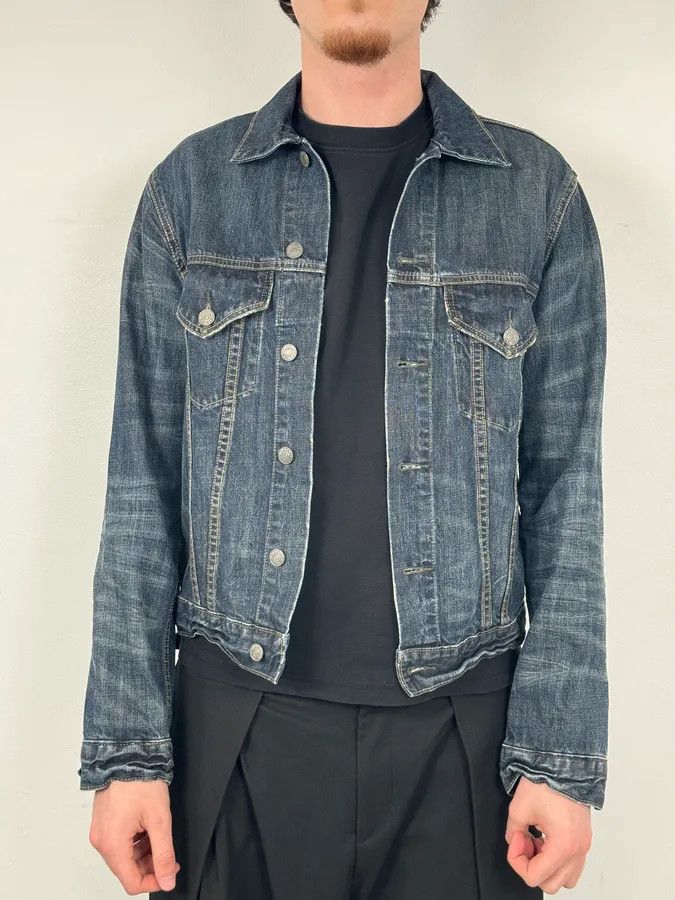 Polo Ralph Lauren 2000s Ralph Lauren Dark Blue Minimalist Stiched Denim Jacket Size US M / EU 48-50 / 2 - 2 Thumbnail