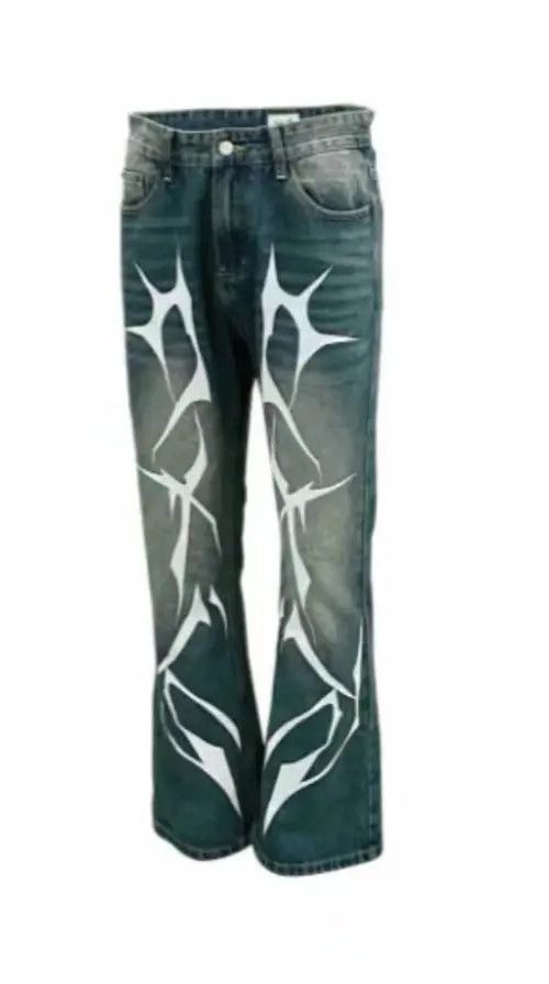 VIBE Lightning Thorns Street Hip-Hop Loose Jeans Size US 30 / EU 46 - 6 Thumbnail