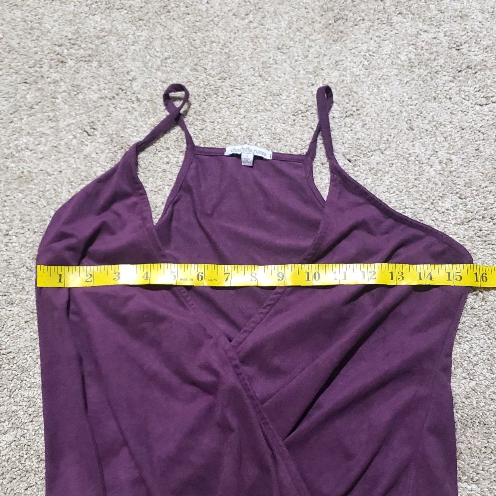 Vintage VINTAGE Charlotte Russe Shirt Women XS Purple Cropped Spaghetti Strap Tank Top Open Strap Small Women Shirt Size S / US 4 / IT 40 - 4 Thumbnail