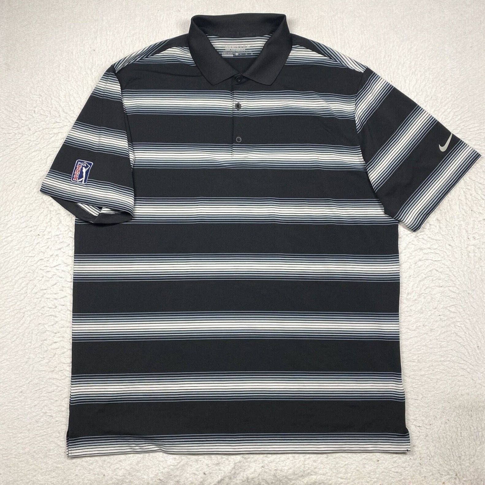 Nike Nike Golf Tour Performance Polo Shirt Dri Fit Mens XL Black Striped Pga Tour Grailed